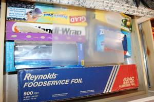lot 55 image: Plastic Bags, Handi-wrap and Aluminum Foil