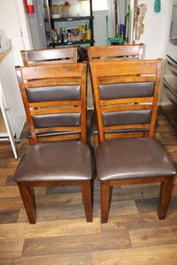 lot 60 image: Set of 4 Kitchen Chairs made in Malaysia, Padded Seat and Back