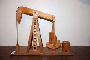 lot 117 image: Handmade Wooden Oil Pump Sculpture