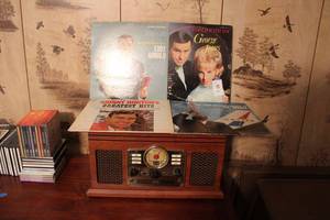 lot 158 image: IT  6-in1 Nostalgic Entertainment Center plus 4 Albums as shown