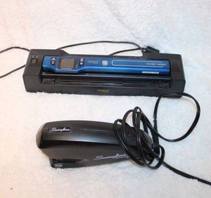 lot 169 image: Swingline Electric Stapler and Vu-Point Magic Wand Portable Scanner with Auto-Feed Dock