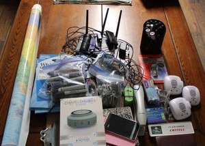 lot 367 image: Misc. Lot Shipping Labels, Map, Pens, ChargeHub X5, and Roku Wireless Antenna