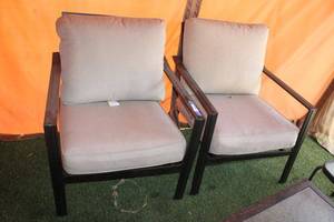 lot 205 image: 2 Patio Chairs with Cushions, matches Lot# 203