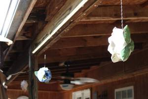 lot 219 image: 3 Hanging Flower Bird Houses, see pictures