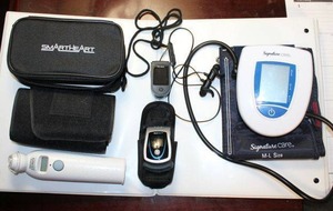 lot 128 image: SmartGlow Thermometer, Blood Pressure Cuff and Finger Pulse Oximeter