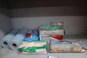 lot 285 image: Disposable Gloves, Paper Towels and Ziplocs