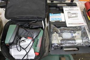 lot 278 image: Air Dragon Portable Air Compressor and Pneumatic Stapler Set Still in Packaging