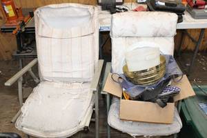 lot 290 image: Misc. Lot Lawn Chairs, LED Circle Ceiling Light and More