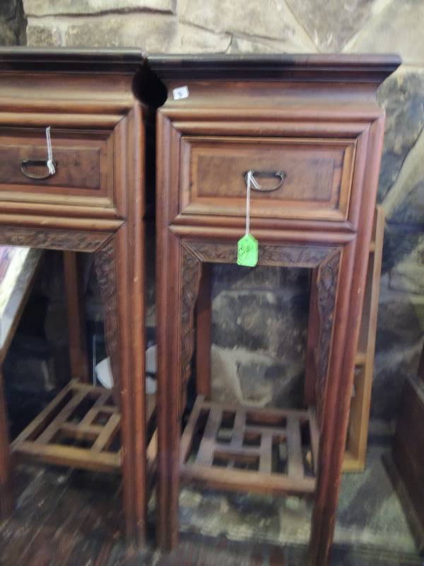 lot 2 image: Antique- Asian Side Tables - set of 2