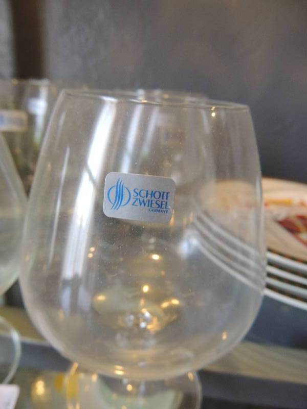 lot 9 image: Schott ZWIESEL Crystal wine glasses...