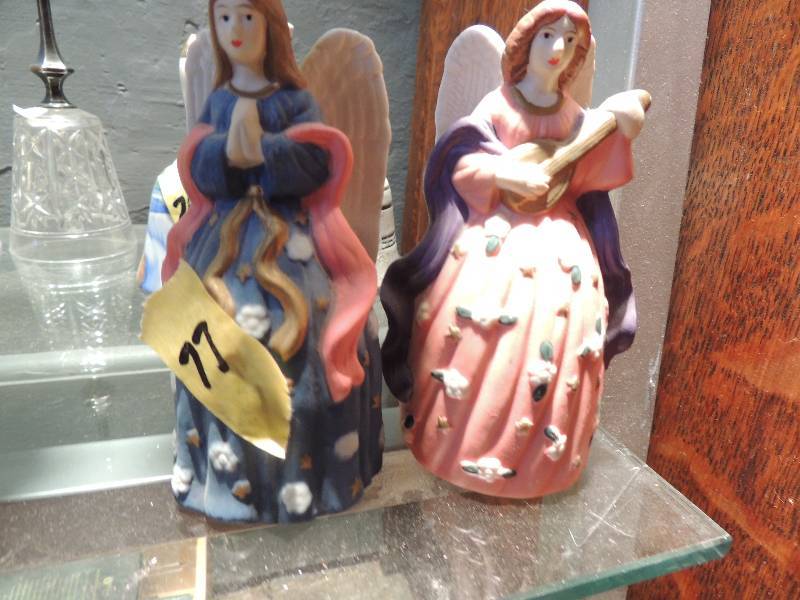 lot 77 image: Blue angel bell 5.25 & Pink angel ...