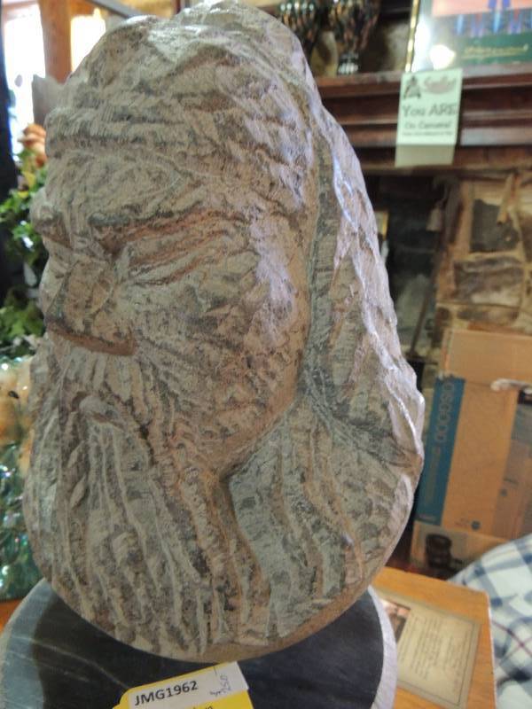 lot 131 image: Tilla the Hun Bust Statue - Concr...