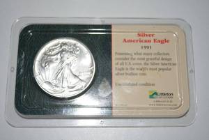 lot 2 image: Silver American Eagle Coin 1991