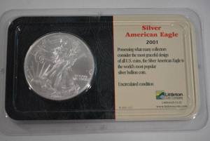 lot 23 image: Silver American Eagle Coin 2001