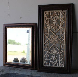 lot 36 image: Cast Iron This Old House Panel Wall Art and Mirror