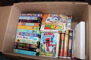 lot 58 image: Kids VHS Movies Including Elmo, Brainy Baby, Peter Pan and Veggie Tales