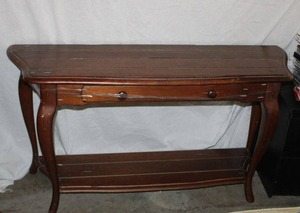 lot 67 image: Entry Table, Distressed Finish with Drawer and Bottom Shelf
