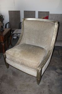 lot 51 image: FLAIR Bernhardt Upholstered Chair with Painted Wood Trim, 34 Width x 40.5 Height, Matches Lot # 50