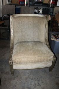 lot 50 image: FLAIR Bernhardt Upholstered Chair with Painted Wood Trim, 34 Width x 40.5 Height, matches Lot# 51