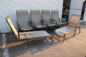 lot 73 image: Patio and Lounge Chair Set, Some need recovered