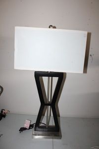 lot 80 image: Modern Style Table Lamp with Rectangle Shade