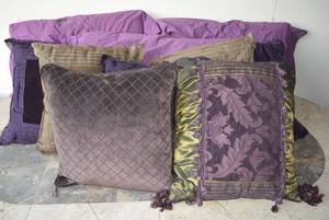 lot 120 image: Purple and Goldtan Pillows