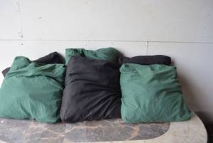 lot 130 image: Green and Black Pillows 2x2 throw pillows
