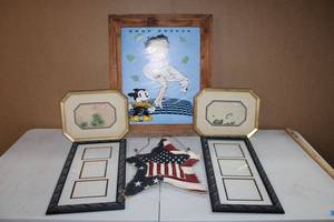 lot 223 image: Wall Art Betty Boop Breeze Poster cc1984 rustic wood frame, Picture Frames, Vintage Japanese or Chinese Flower Prints, and Patriotic Star