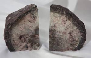 lot 16 image: Genuine Agate Bookends Pair  Like New  No chips