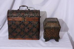 lot 169 image: Rattan Wicker File Box and Square Storage  box