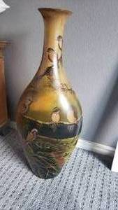 lot 200 image: Large Handpainted Vase  Beautiful  Approx 3 ft tall