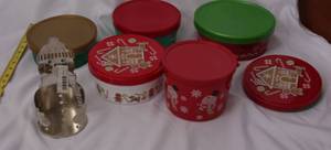 lot 118 image: Christmas Container lot w Candle Wrap