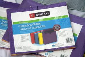lot 324 image: Lot of Office Supplies Folders and letter Trays