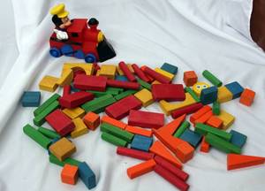 lot 343 image: Wood Blocks and Micky Mouse