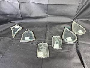 lot 27 image: 7 Antique Beveled Glass Christmas Ornament