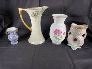lot 69 image: Cottier Freres Lugano Vase, Favorite Bavaria Vase, and other Vases