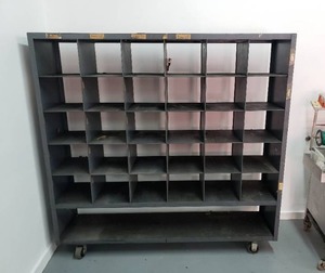 lot 4 image: Magliner Industrial Metal Shelf with Casters - 76.5L x 18.5W x 74H