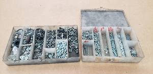 lot 30 image: Lot of 2 Plastic Cases of Miscellaneous Hardware