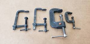 lot 146 image: Lot of 2 Small C Clamps and 2 Small F Clamps