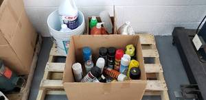 lot 149 image: Miscellaneous Cleaning Supplies, Bug Sprays, and Spray Paints
