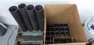 lot 162 image: Lot of 4 Steel 21 x 4 Tubes and 58 Steel 3x 3x 2 Square Tube Pieces