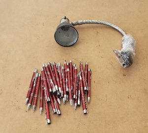 lot 213 image: Bolt-On Table Lamp and Pens
