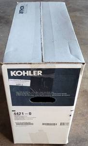 lot 5 image: KOHLER WHITE CIMARRON TANK WITH AQUAPISTON 4421-0 IN UNOPENED BOX AS SHOWN.
