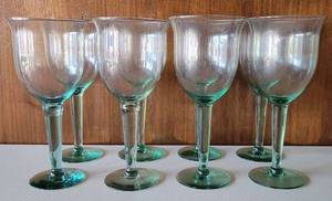 lot 18 image: LOT OF 8 GLASS STEM CANDLE HOLDERS AS SHOWN. (SOLD 8X THE MONEY)