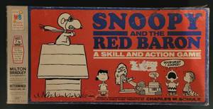 lot 80 image: VINTAGE 1970 SNOOPY RED BARON BOARD GAME 4067 BY MILTON BRADLEY IN ORIGINAL BOX AS SHOWN.