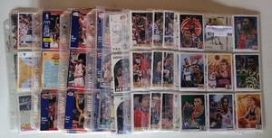 lot 99 image: LOT OF APPROX. 28 PAGES OF BASKETBALL CARDS AS SHOWN.