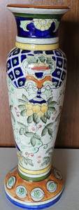 lot 131 image: DECORATIVE VASE IN STYLE, COLOR, AND CONDITION AS SHOWN. APPROX. 12 H.