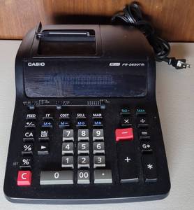 lot 132 image: CASIO 12 DIGITS FR-2650TM DESKTOP PRINTING CALCULATOR AS SHOWN. TESTED AND WORKING.