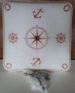 lot 138 image: VINTAGE NAUTICAL  MARITIME THEMED CEILING LIGHT FIXTURE WITH MOUNTING HARDWARE AS SHOWN.