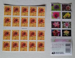 lot 145 image: LOT OF 2 UNUSED LOVE  FLOWERS THEMED STAMPS SHEETS AS SHOWN. (SOLD 2X THE MONEY)